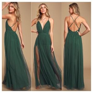 Special Occasion Backless Maxi Dress - Emerald - Large